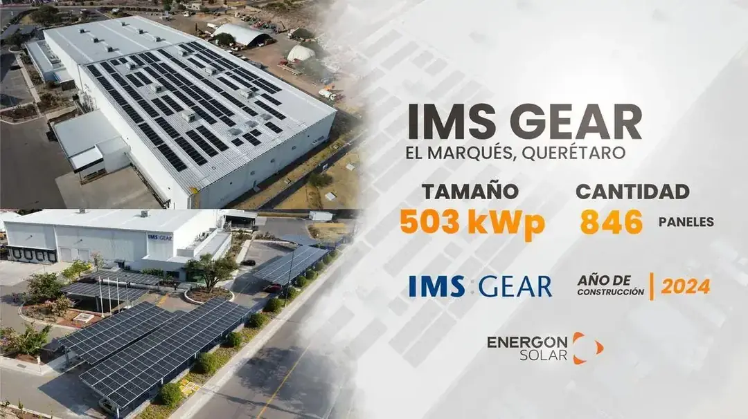 IMS Gear — Sistema solar industrial de 503 kWp